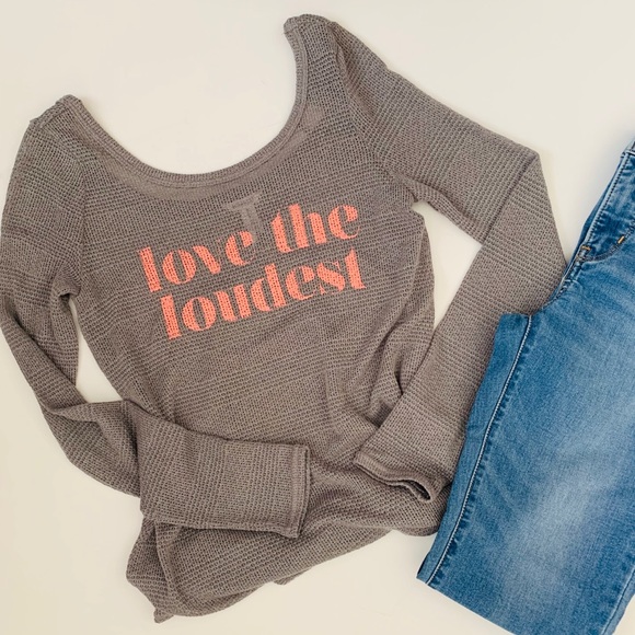 Bethany Mota Sweaters - Bethany Mota “Love the Loudest” Long Sleeve Top